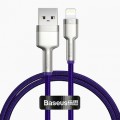 Laidas USB - iPhone (lightning 8pin) 1m 2.4A pintas violetinis (purple) Baseus